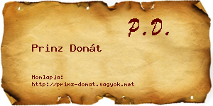 Prinz Donát névjegykártya